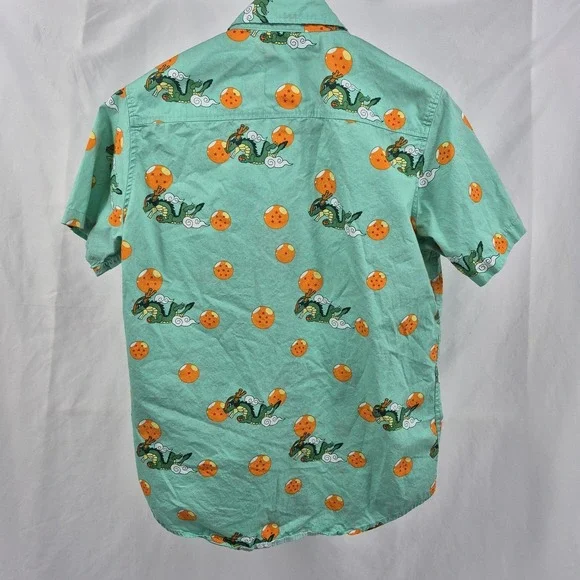 Box Lunch Dragon Ball Z Button Up Shirt Sleeve Shirt Mens Size Medium Anime DBZ - Picture 3 of 8